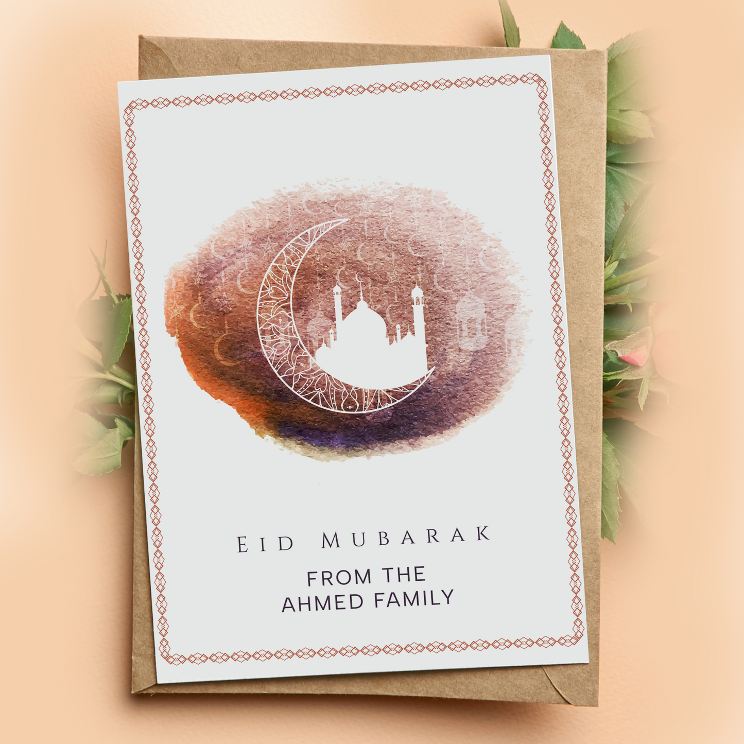 Eid Mubarak Card Islamic Muslim Festival Gift for Family Friends Personalised