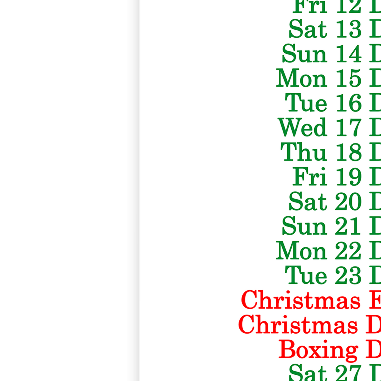 Christmas Shop Business Opening Hours And Time 2025 Xmas Poster Print A5-A3