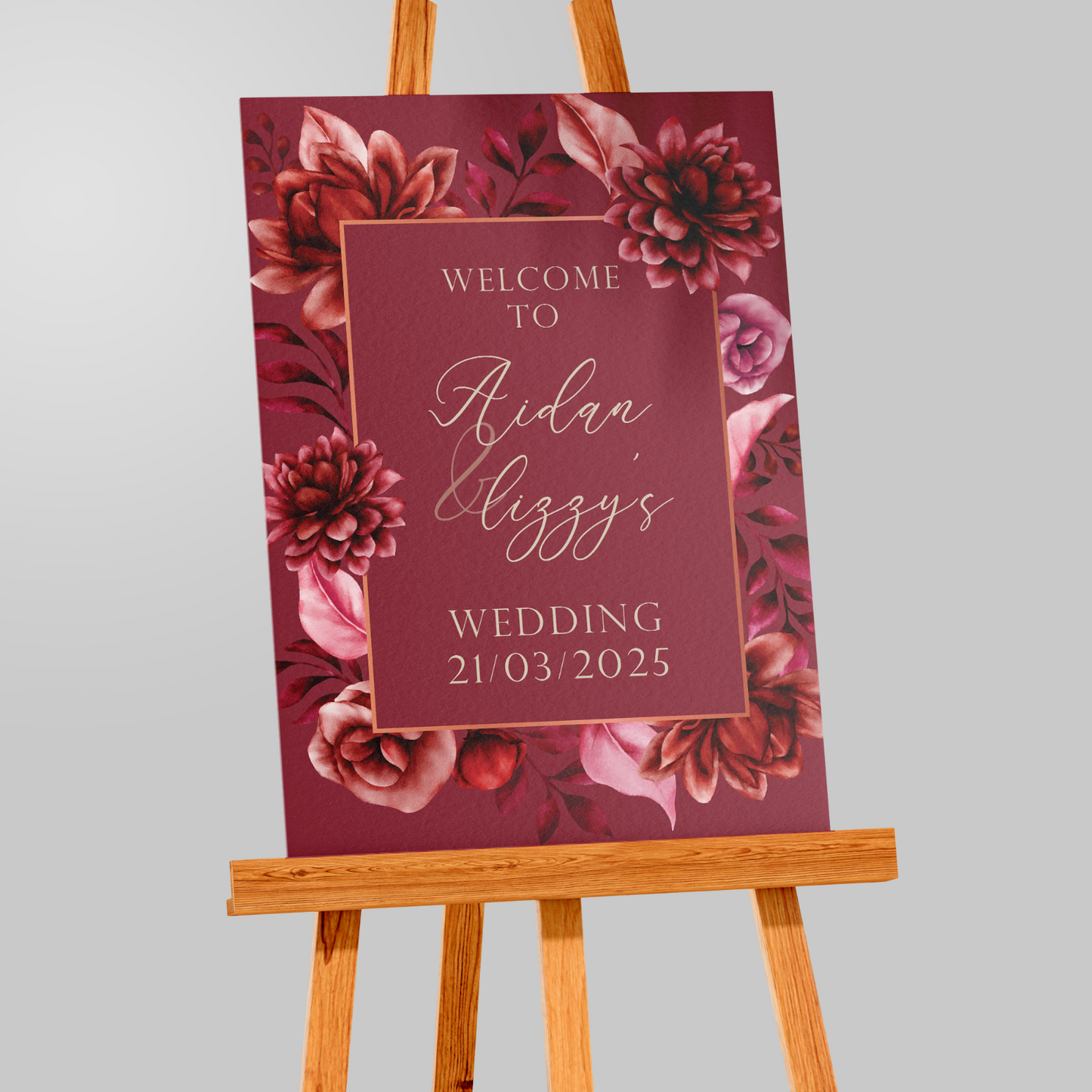 Wedding Sign Entrance Poster Customisable Welcome to Our Wedding Personalised