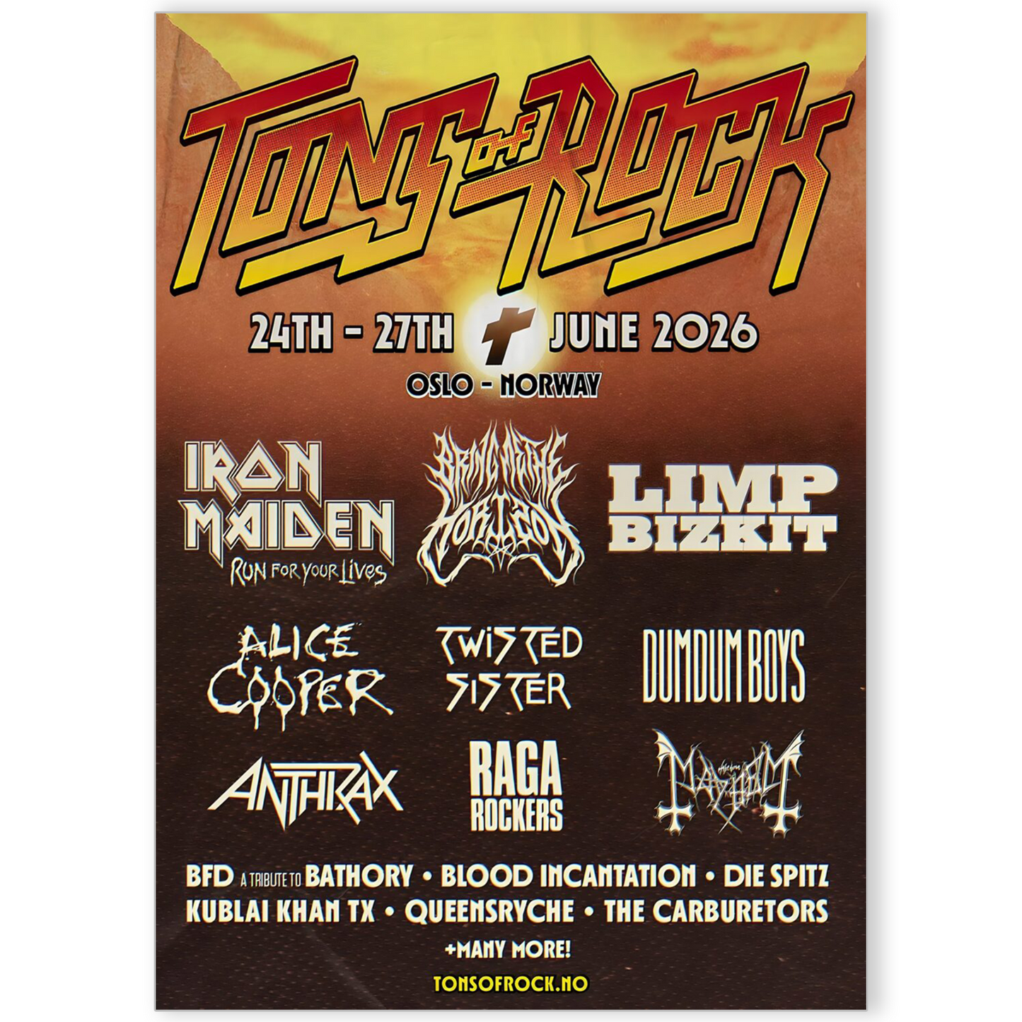 Tons Of Rock Music Festival Poster 2025 Line Up Festival Rock Print A5-A3