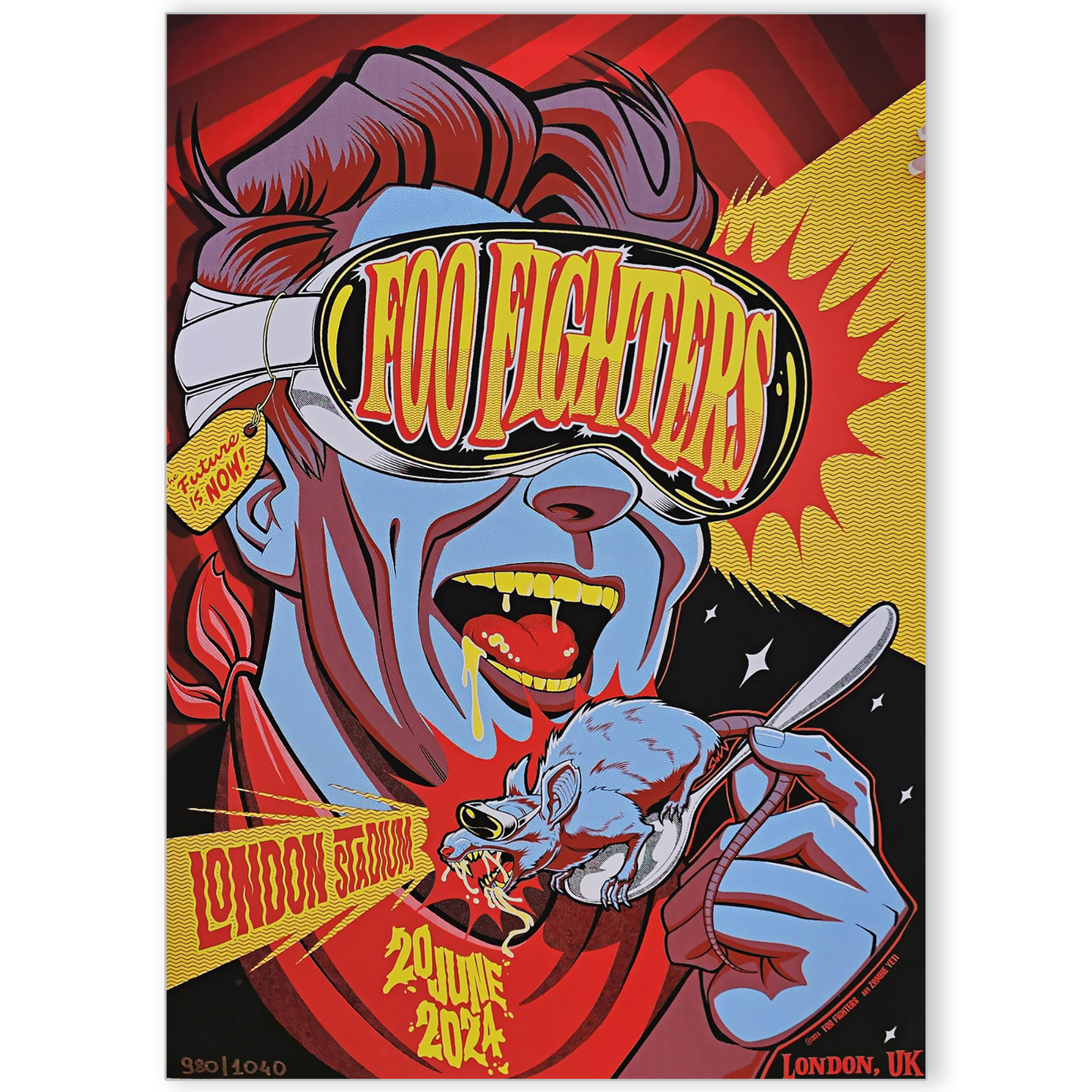 Foo Fighters Poster Concert 20th June London Stadium For Foo Fighter Fan A5-A3