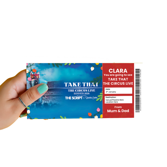Take That Mock Ticket The Circus Tour 2026 Personalised Gift Christmas Xmas Card