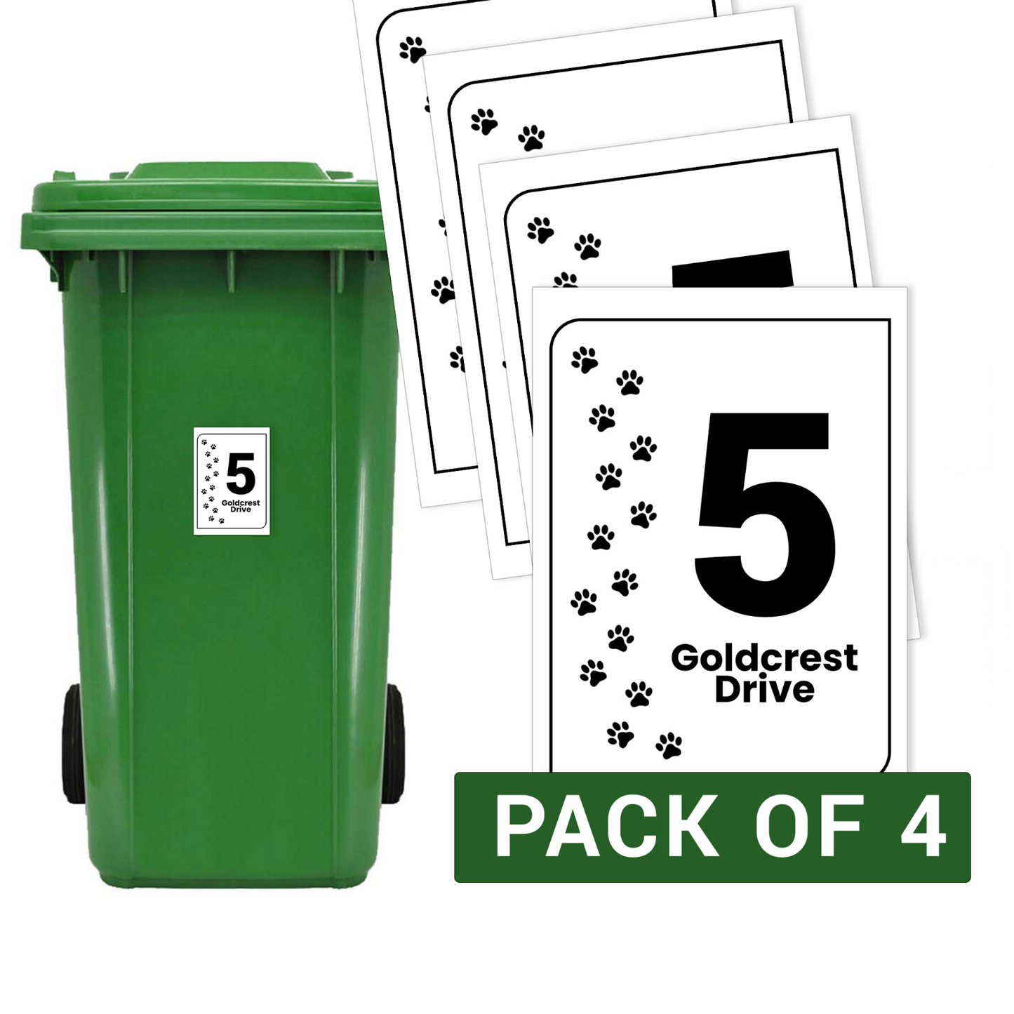 Whte Wheelie Bin House Numbers Stickers Wheely Dustbin Sticker Waterproof