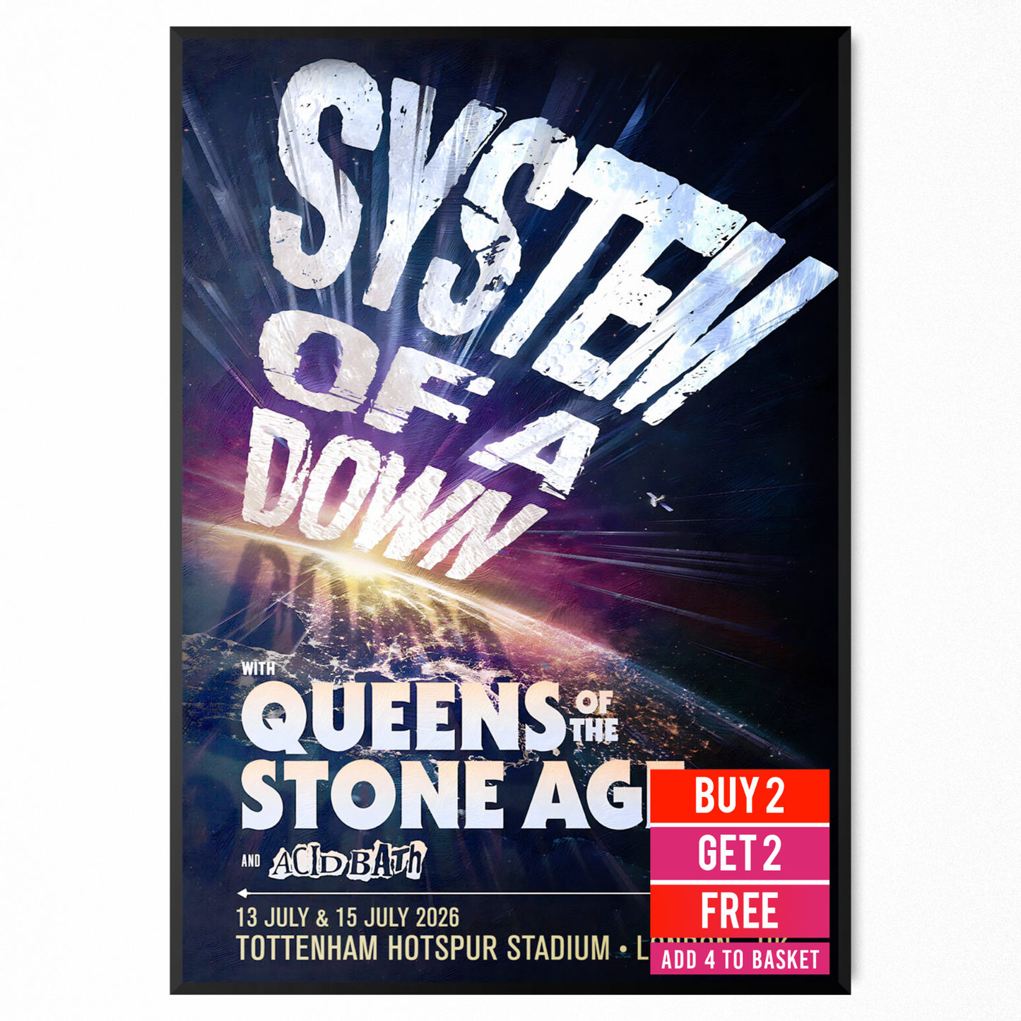 System of a Down UK Tour Poster 2026 UK Tour 2026 Poster For Fans A5-A3
