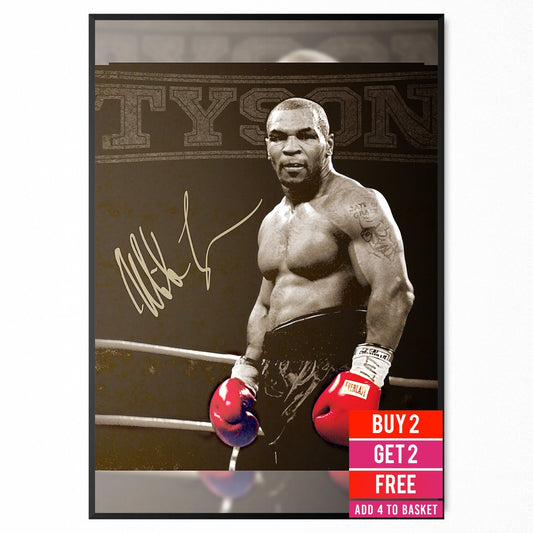 Mike Tyson Boxing Legend Signed Sports Wall Art Picture A4 Poster Print
