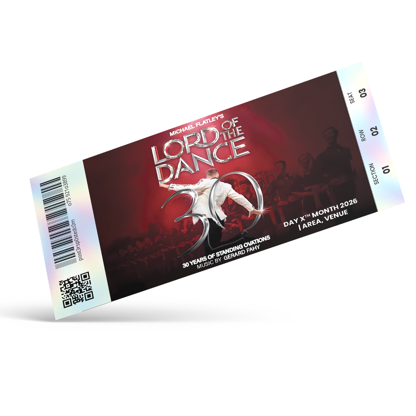 Lord Of The Dance Ticket UK Tour 2026 Keepsake Personalised Gift Reveal
