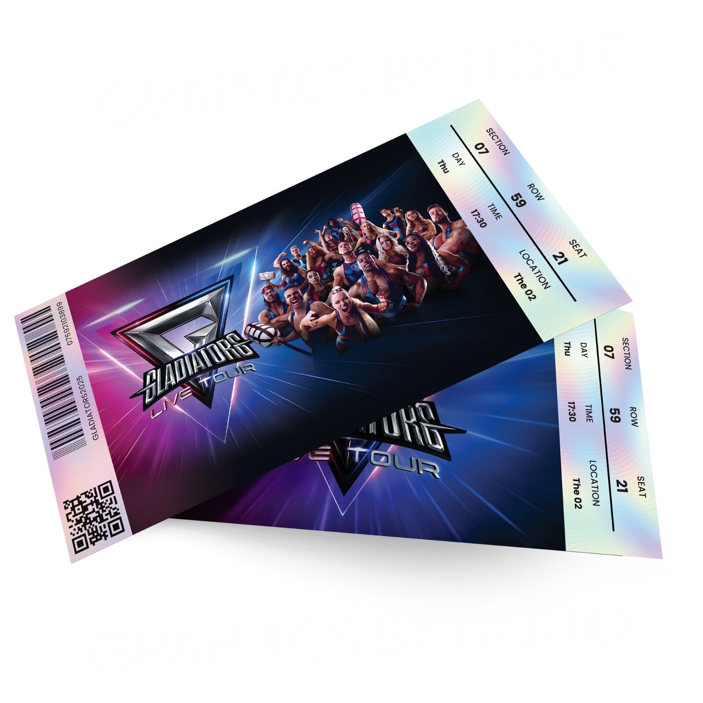 Gladiators Live Tour Ticket Personalised Gift Novelty Mock Ticket Keepsake Gift