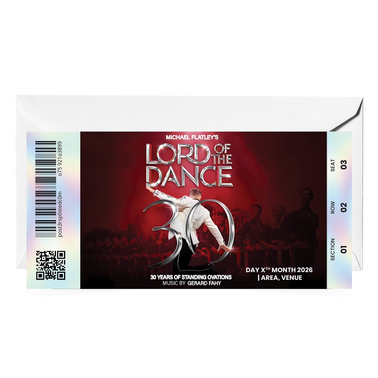 Lord Of The Dance Ticket UK Tour 2026 Keepsake Personalised Gift Reveal