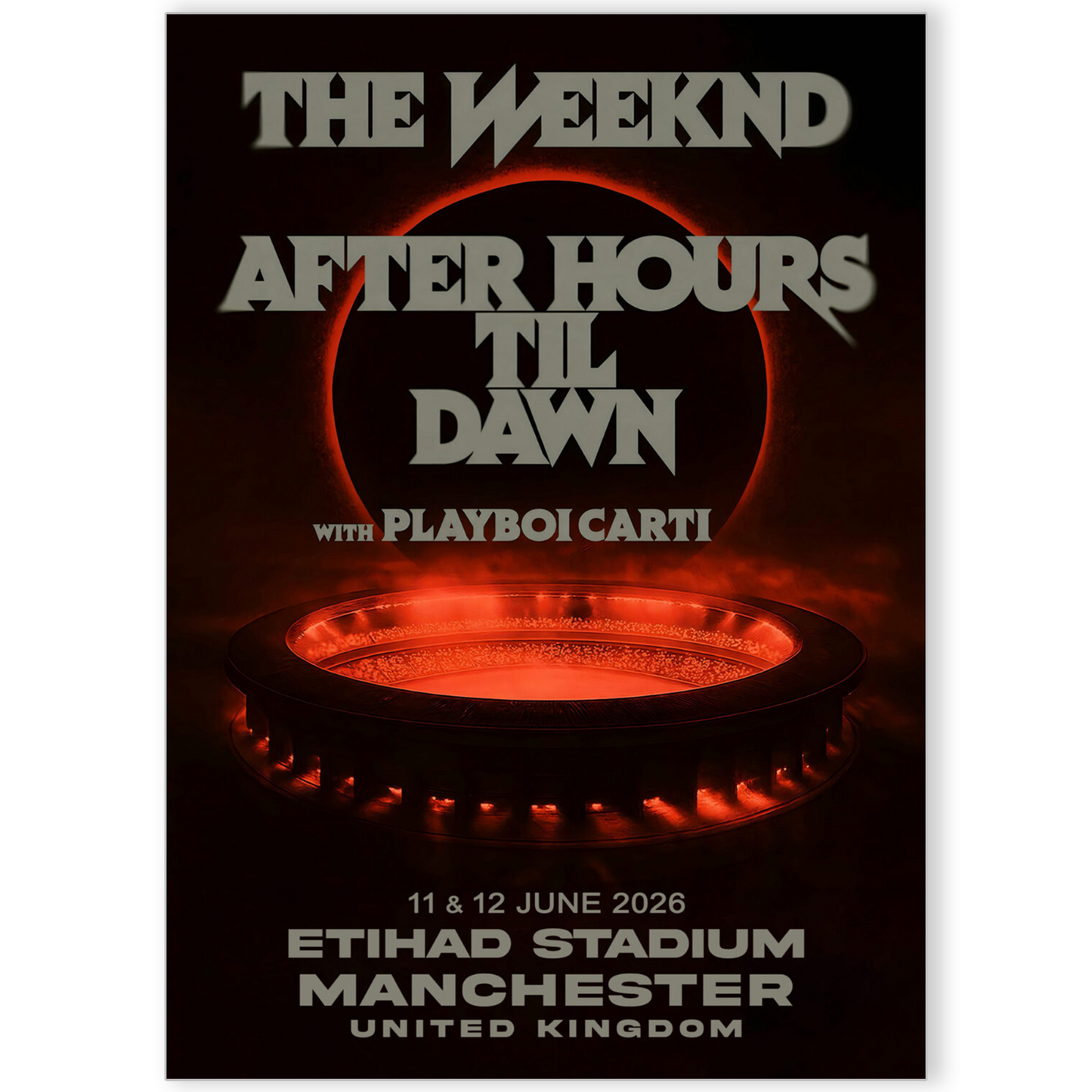 The Weeknd Poster 2026 Manchester Concert Poster For The Weeknd Fans Concert