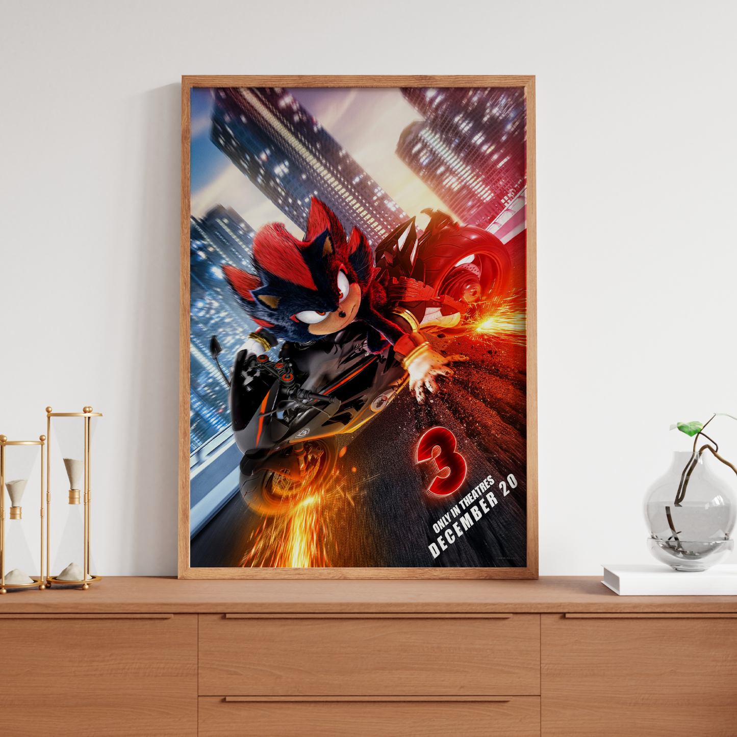 Sonic the Hedgehog 3 2024 Movie Poster Shadow The Hedgehog Character Poster