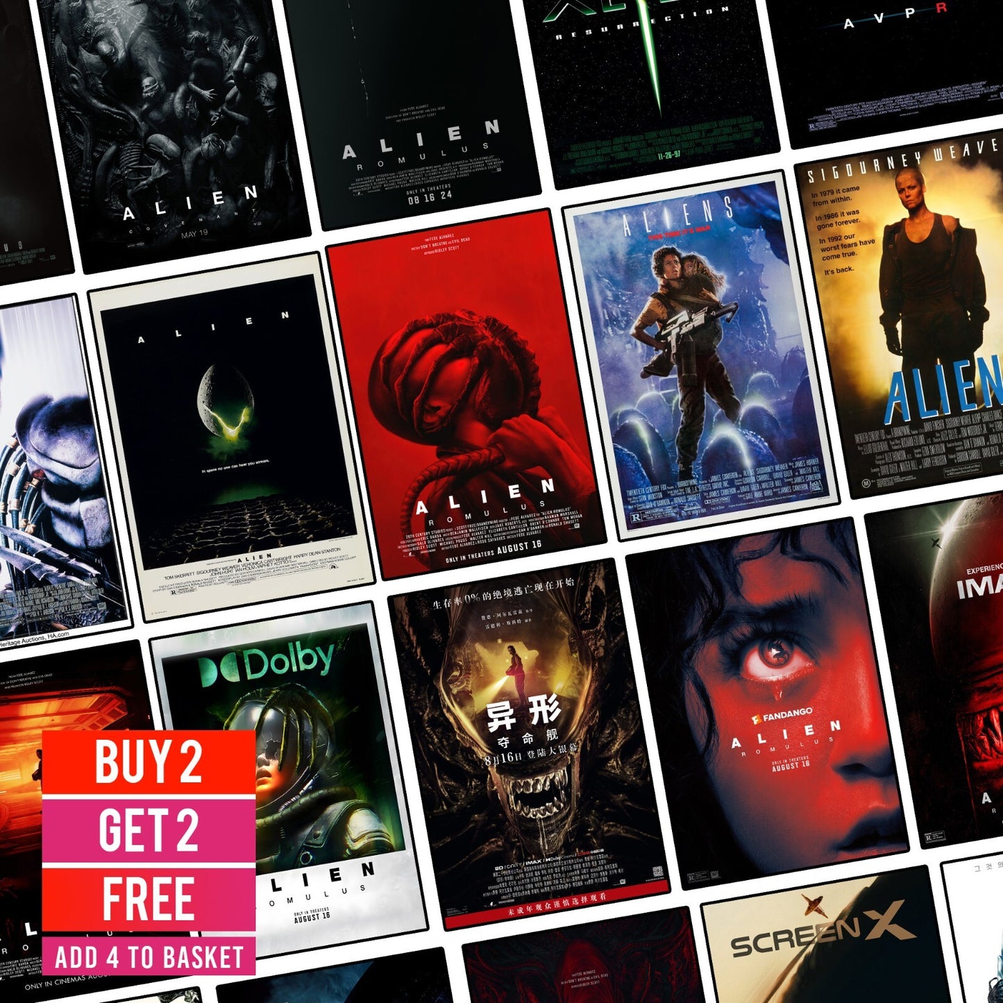 Alien Movie Posters A5 A4 A3 Classic Movie Film Prints Alien Horror Movie
