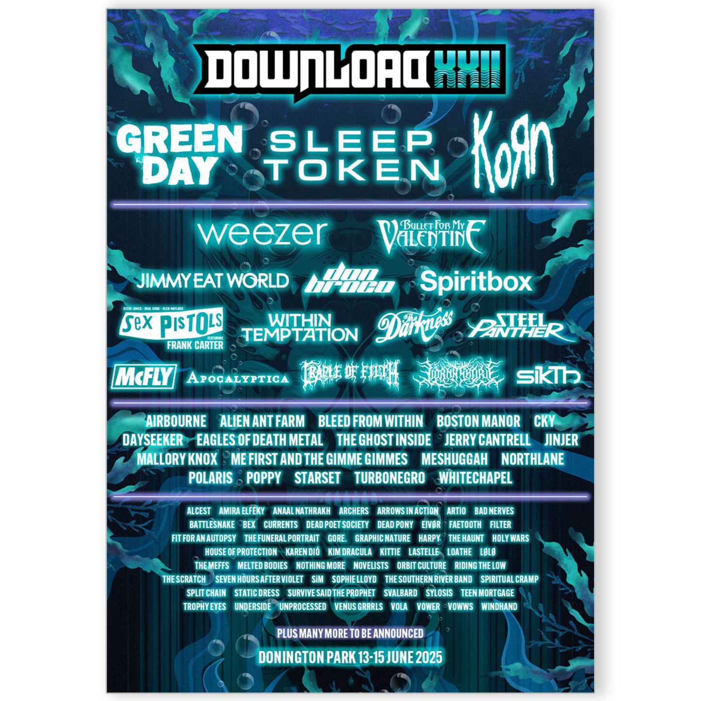 DOWNLOAD 22 FESTIVAL LINE UP 2025 Print Event Acts List Poster Promo Gift Bands