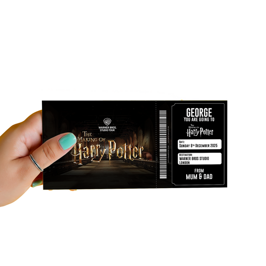 Harry Potter Studio Tour Ticket Birthday Surprise Voucher Personalised Gift Idea