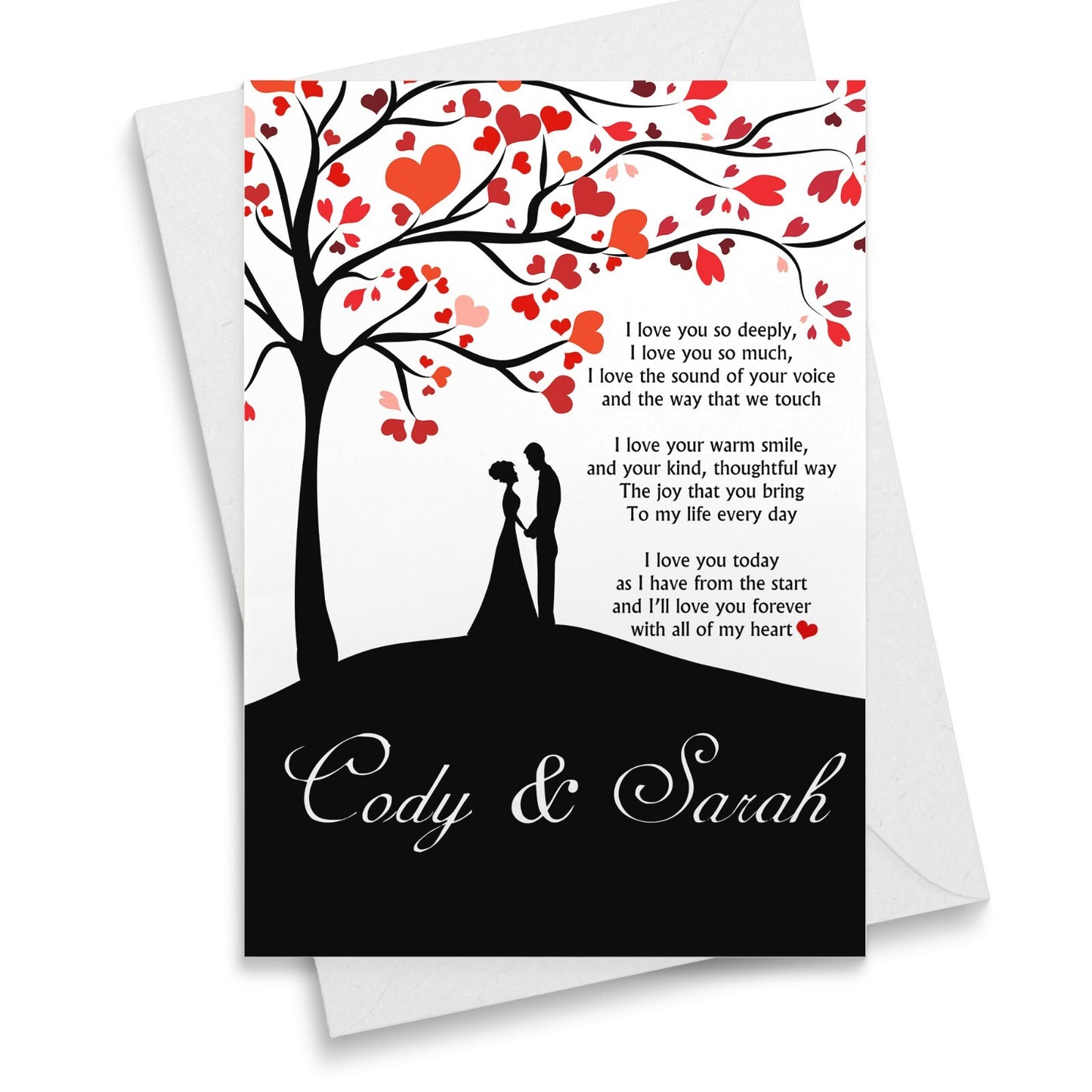 Anniversary Gift Card Personalised Love Gift Card Husband BF GF Wife Anniversary