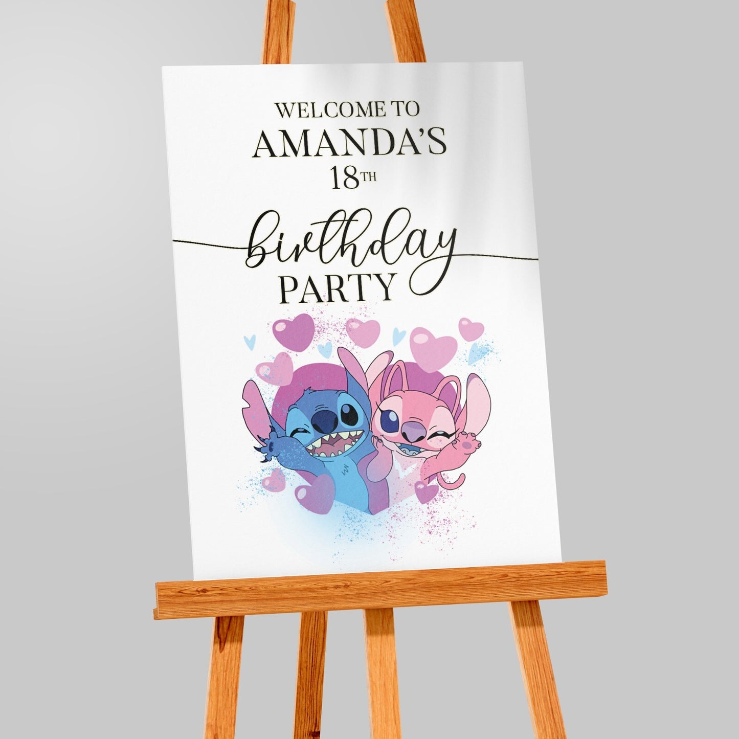 Personalised Lilo And Stitch Birthday Welcome Poster | A5-A1 | Party Decoration