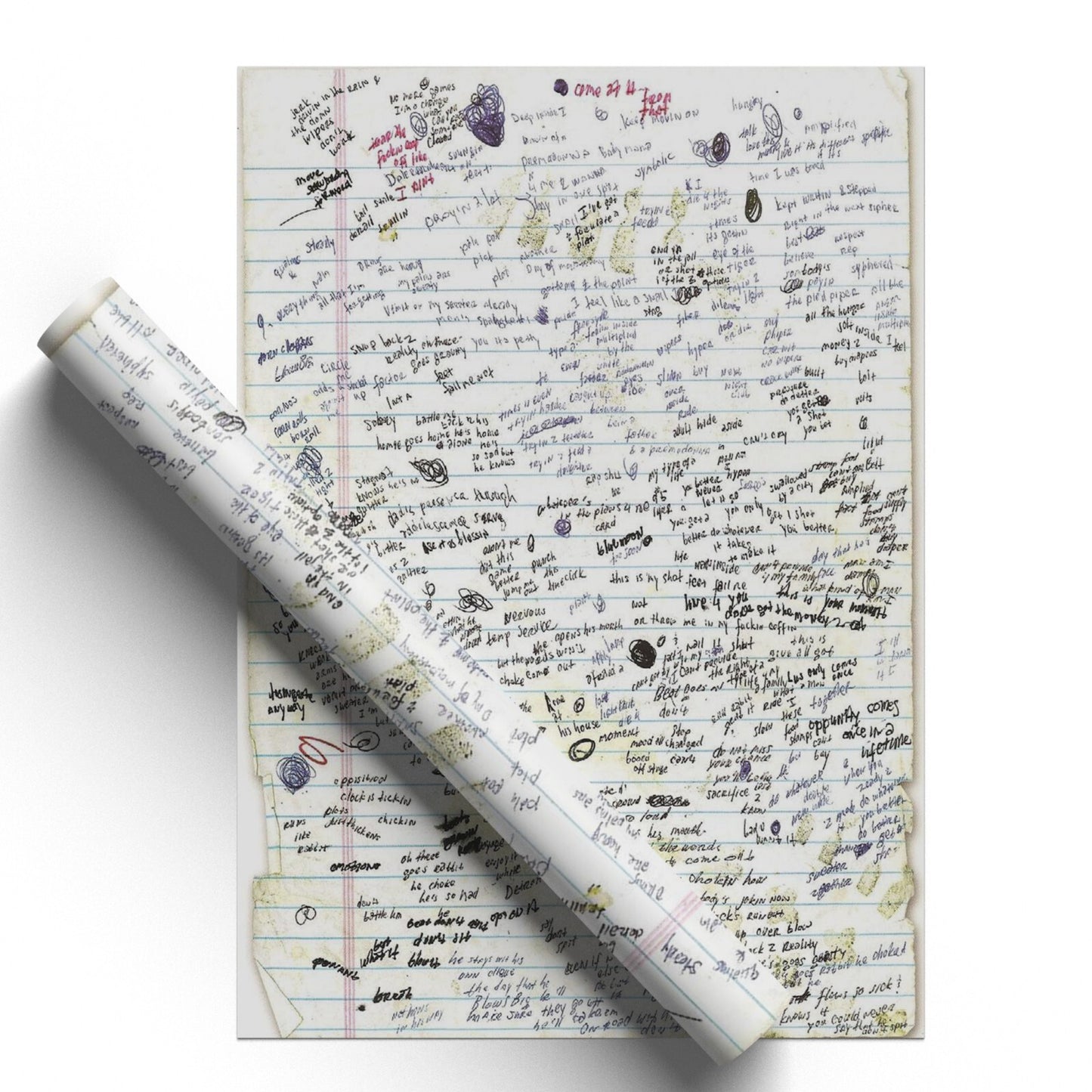 Eminem Poster Print Hip Hop Rapper Wall Art Lose Yourself Handwritten Lyrics