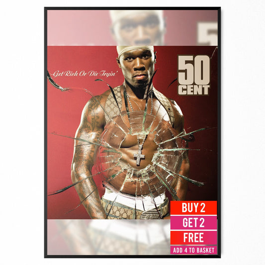 50 Cent Get Rich or Die Tryin' Music Classic Album Poster | A5 A4 A3 |