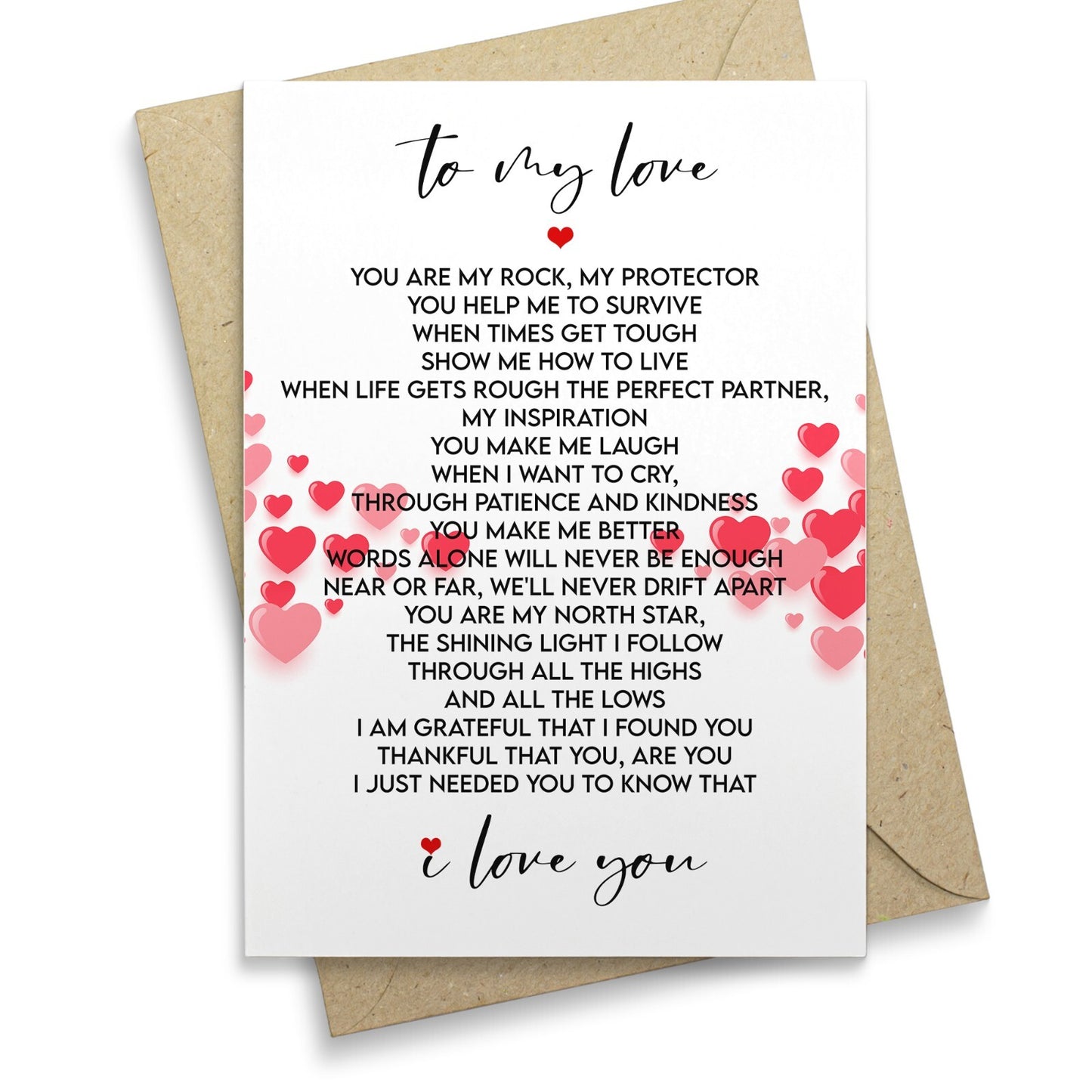 Wedding Anniversary Card My Love Poem Birthday Anniversary Card For Him Her