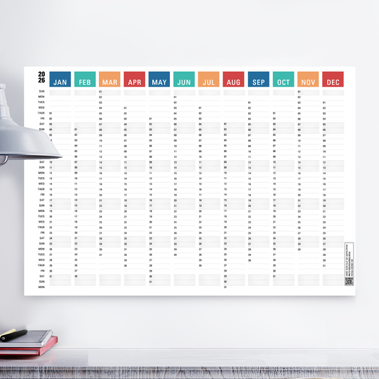 2026 Year Planner Full Year Calendar For Home Office Jan-Dec A5-A3 Sizes