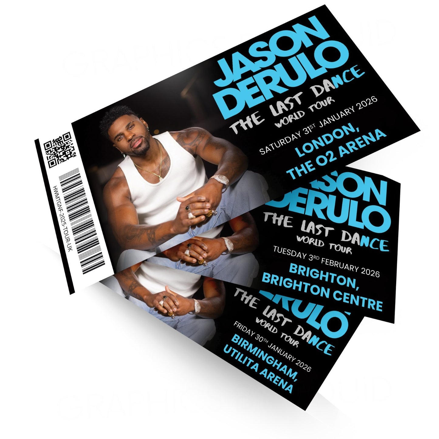 Jason Derulo Mock Ticket Last Dance Tour Gift Reveal Keepsake Ticket For Fans