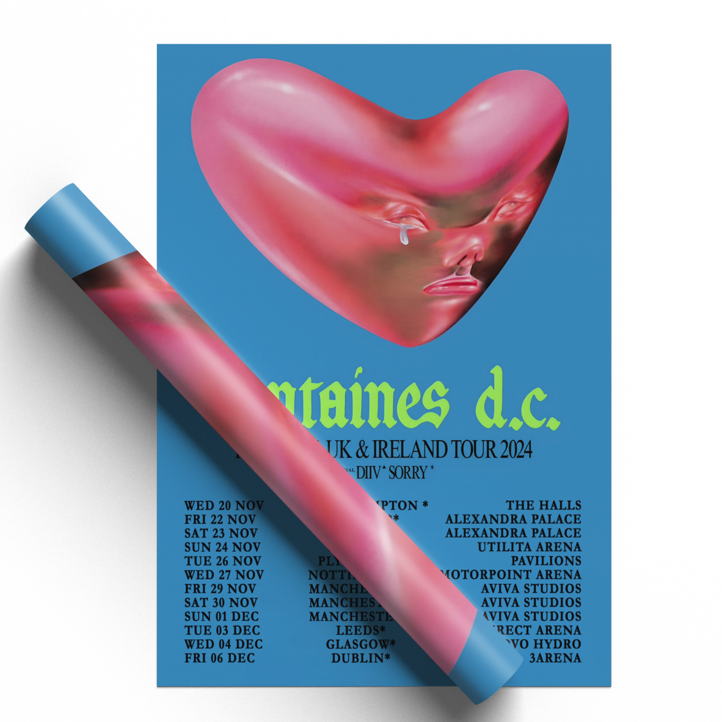 Fontaines D.C. Poster Music Band Uk Ireland 2024 Tour Poster For Fontaines Fans
