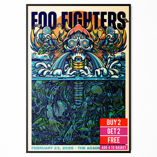 Foo Fighters Concert Poster 23th Feb Dublin Print Poster For Foo Fighters Fan