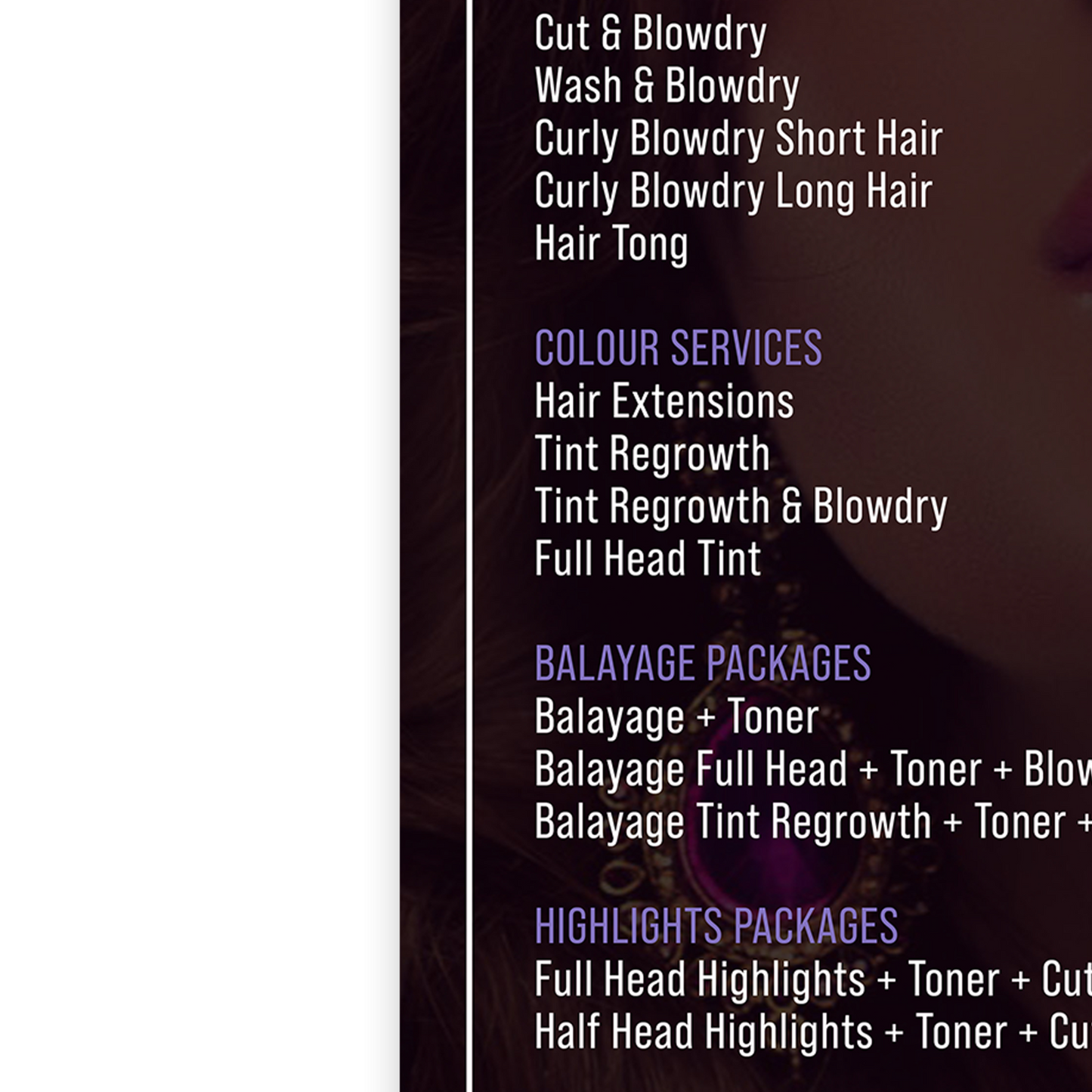 Salon Price List Poster Personalised Nail Spa Hairdresser Makeup A5-A3