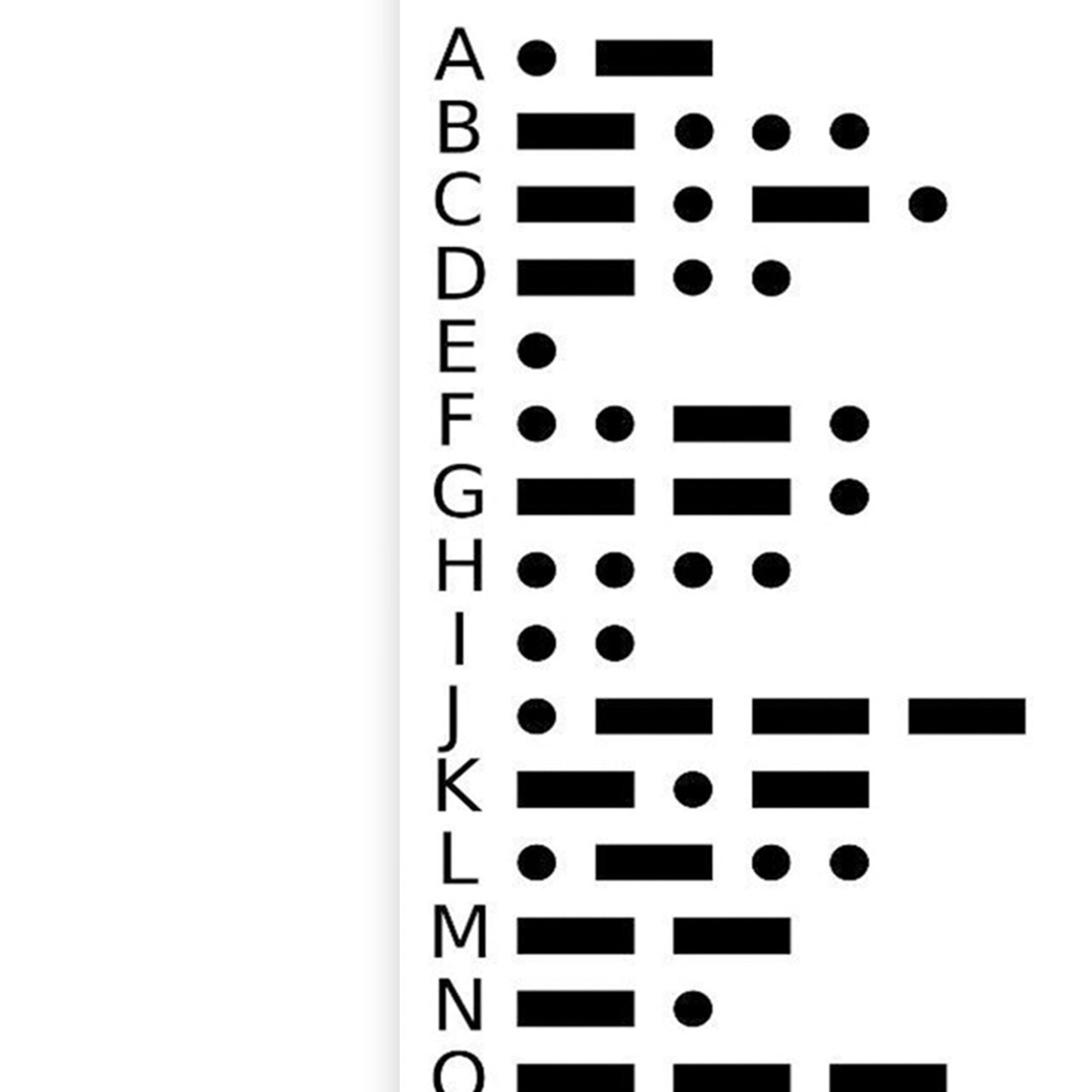 Morse Code Alphabet Chart Poster Educational Wall Poster Print - A5 A4 A3