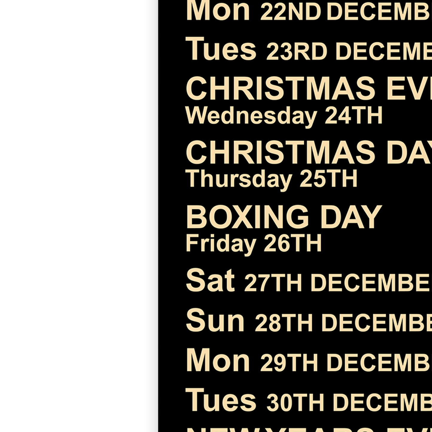 Christmas 2025 Opening Hours Posters Xmas Personalised Opening Times Signs