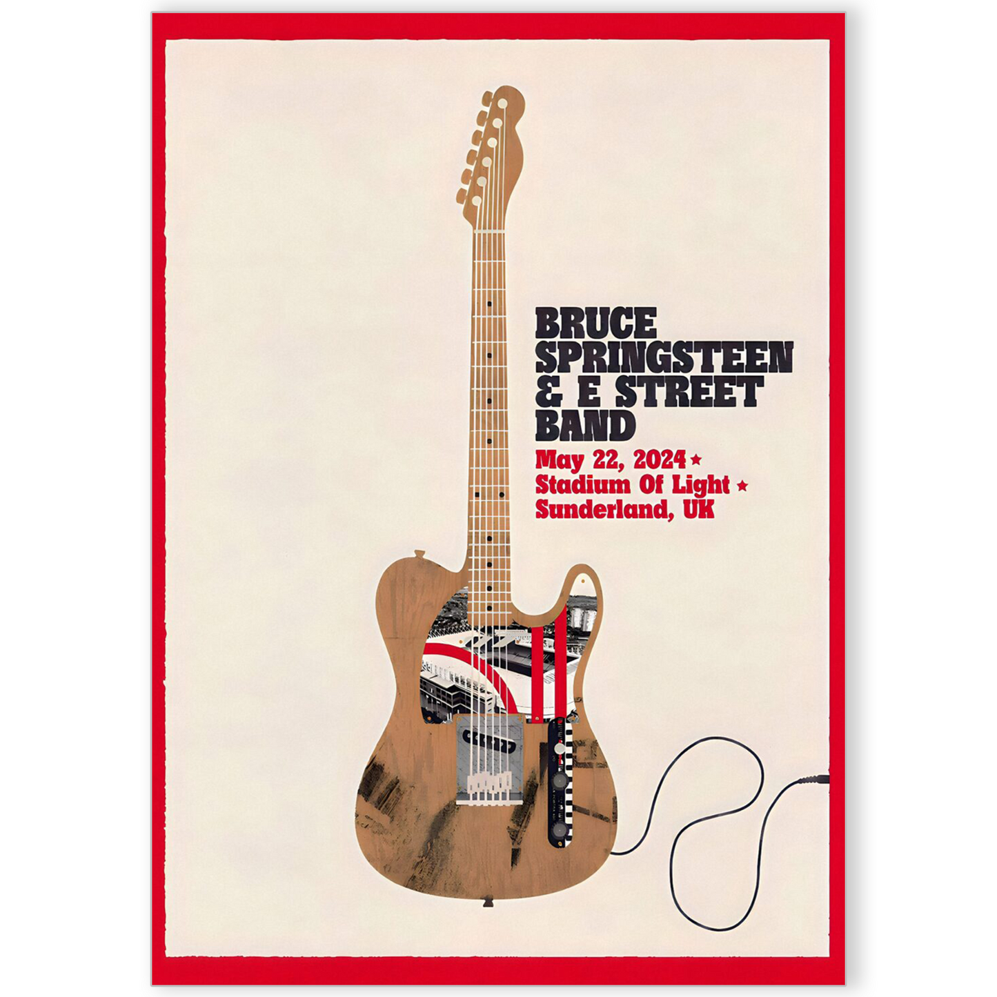 Bruce Springsteen Concert Poster May 22nd Sunderland For Bruce Springsteen Fans