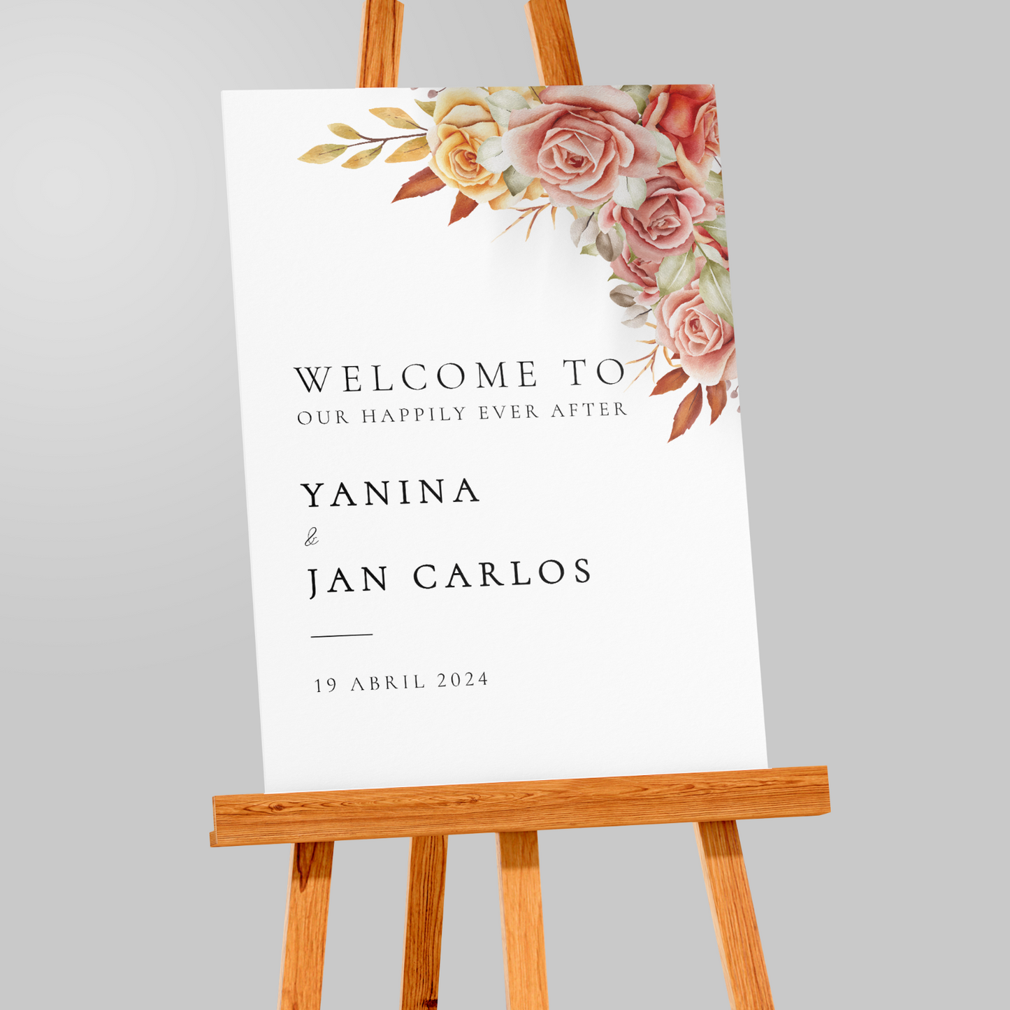 Wedding Welcome Sign Personalised Entrance Poster Wedding Entrance Sign A5-A3