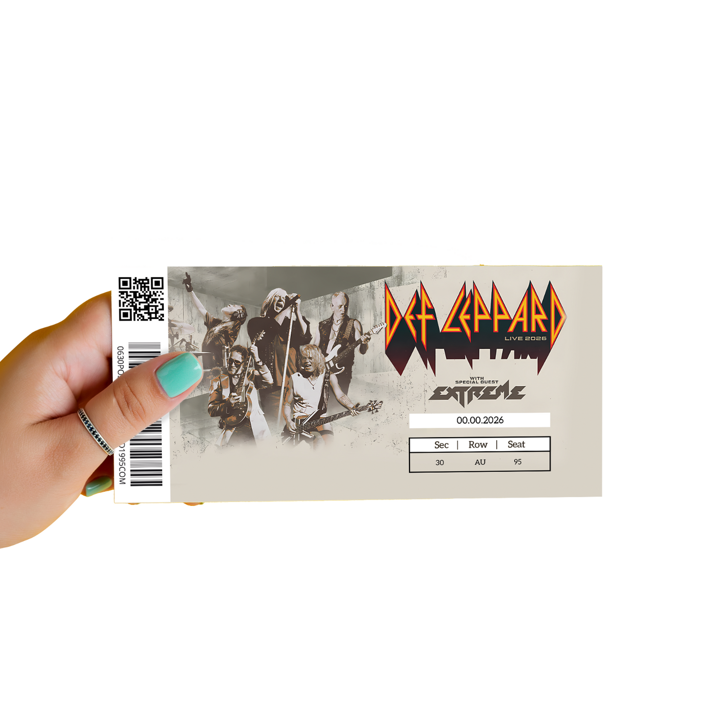 Def Leppard Ticket Live 2026 Tour Keepsake Rock Gift Personalised Mock Ticket