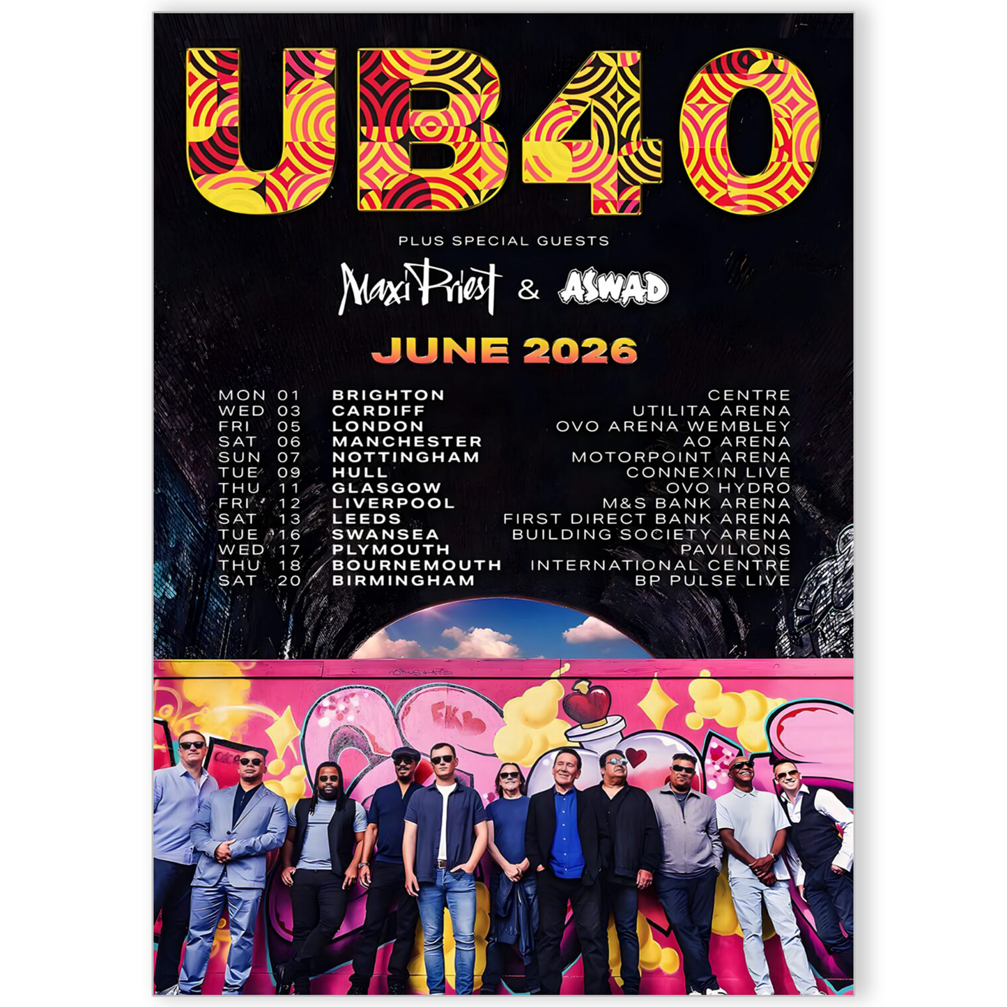 UB40 Poster 2026 UK Tour 2026 Concert Poster For UB40s Fans Concert A5 A4 A3