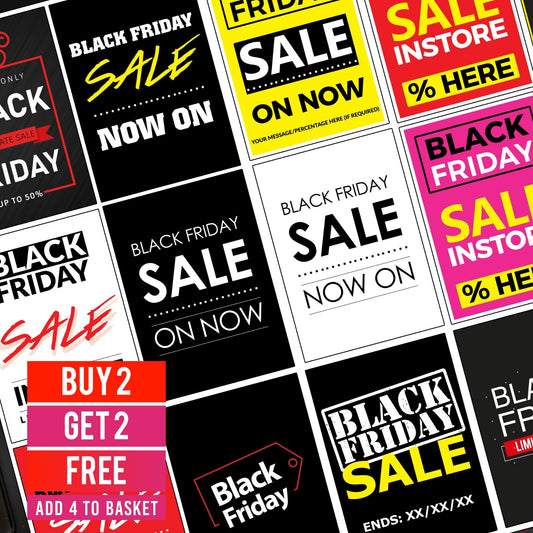 Black Friday Sale Posters Shop Advertisement Window Posters Prints A5 A4 A3