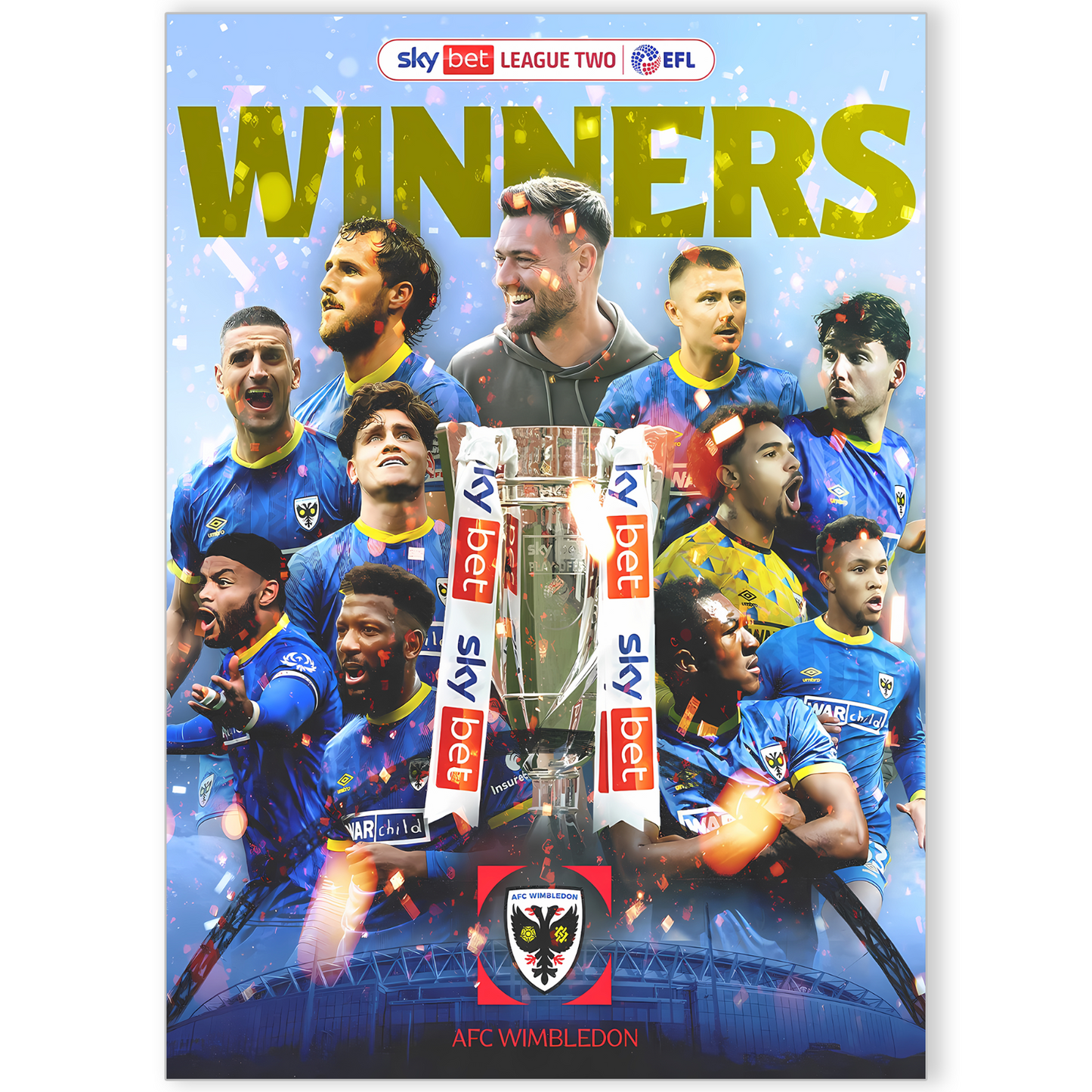 AFC Wimbledon Poster 2025 League 2 Play Off Final Winners For AFC Wimbledon Fans