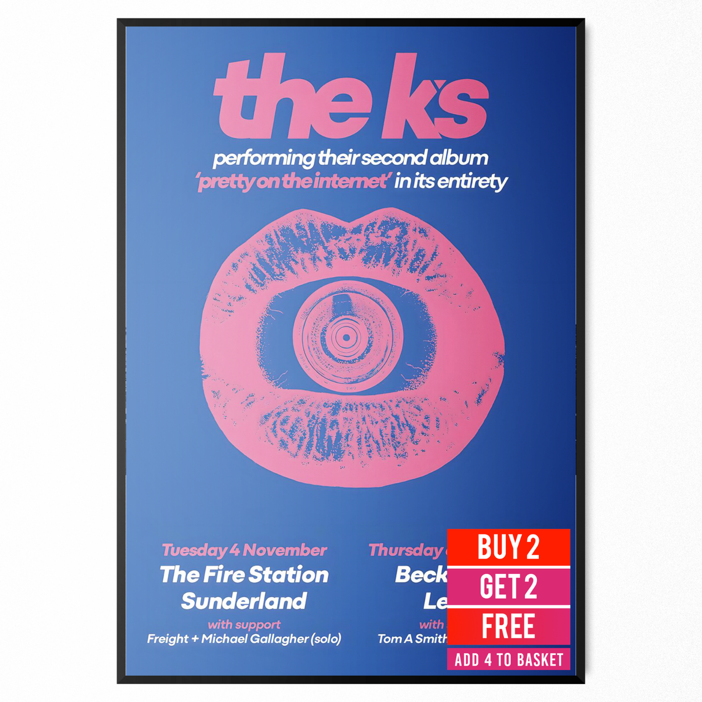 The K's Pretty On The Internet UK Concert 2025 Tour Date Poster Print A5-A3