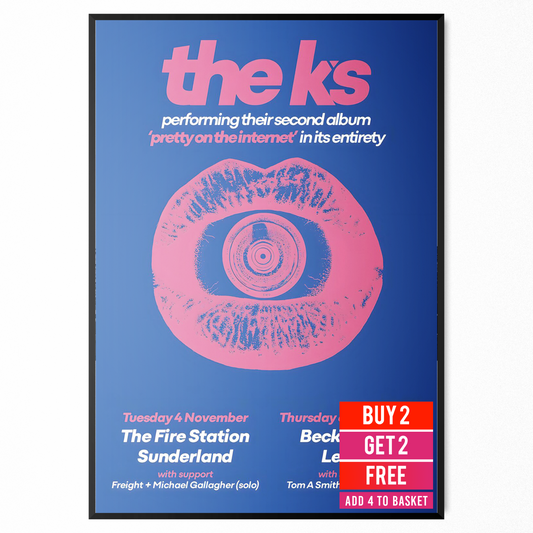 The K's Pretty On The Internet UK Concert 2025 Tour Date Poster Print A5-A3