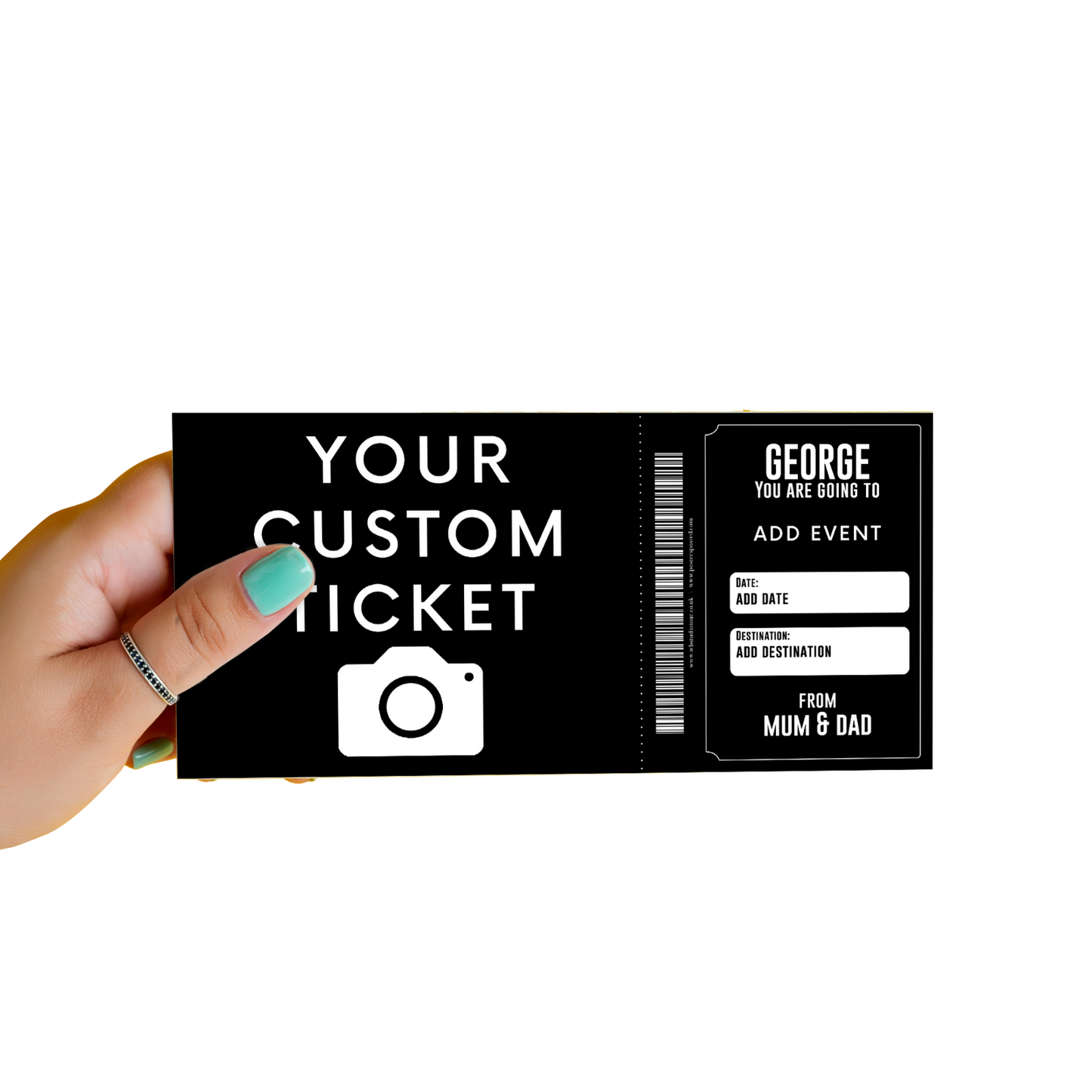 Personalised Custom Concert Ticket Souvenir Festival Gift Voucher Keepsake