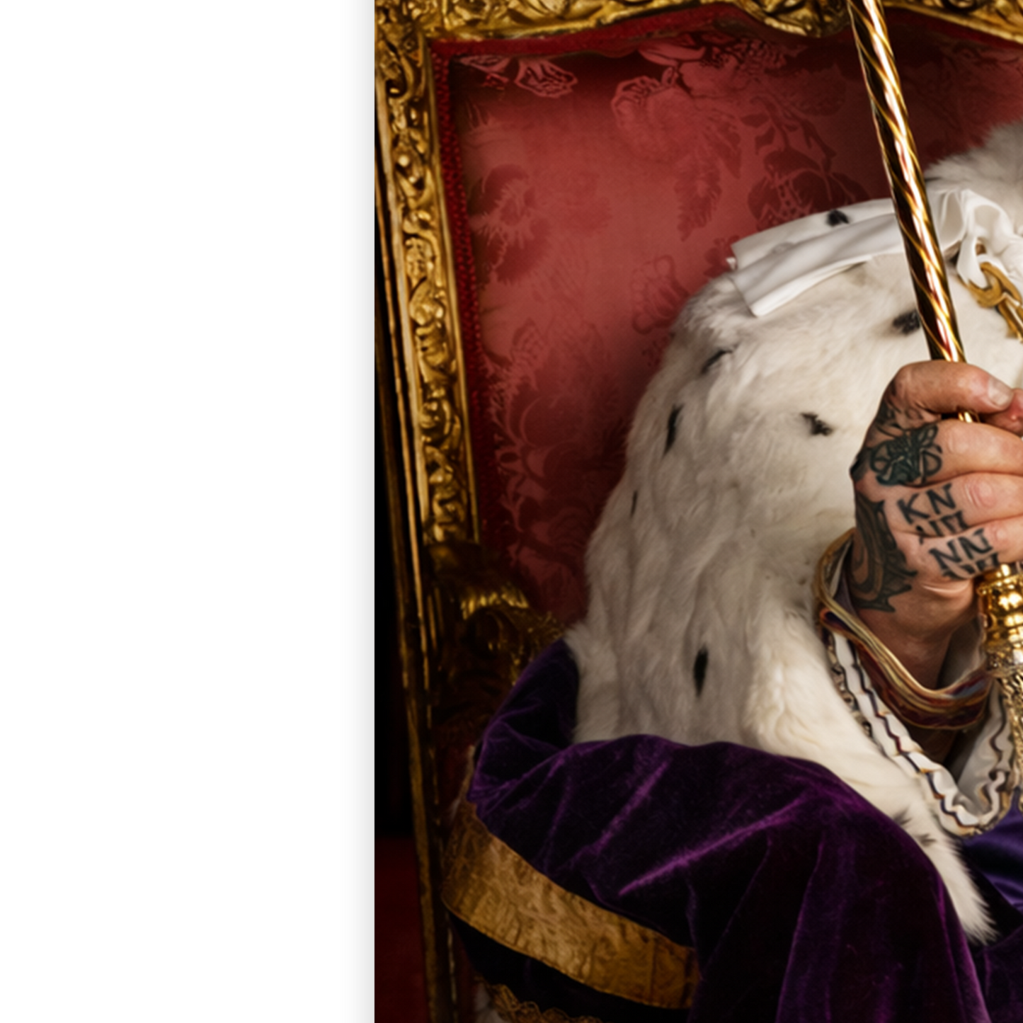King Charles III Poster Punk Portrait Tattoo Shop Wall Art Collectable Print