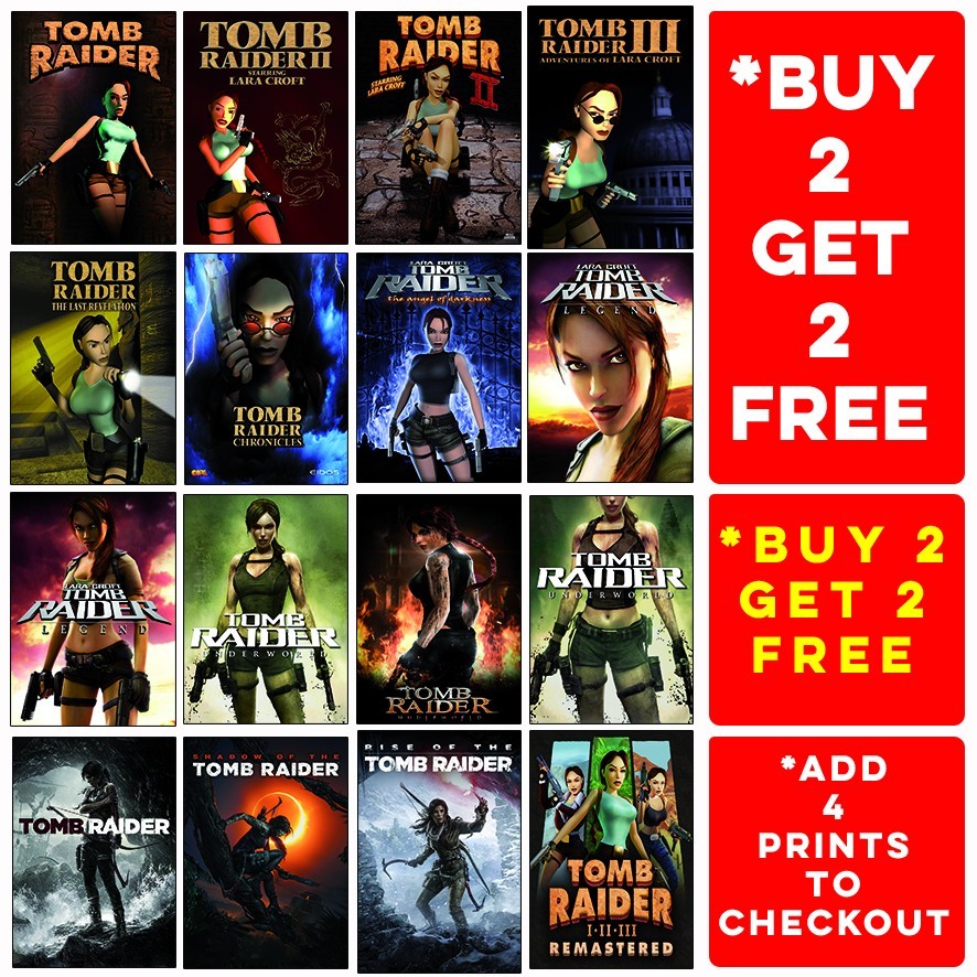 Tomb Raider Video Game Poster Collection Wall Art Print Home Decor A5-A3