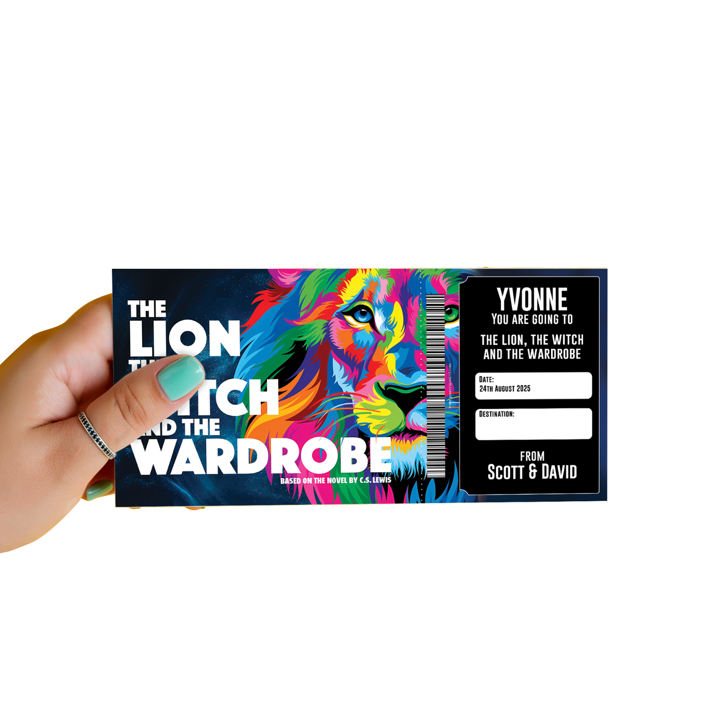 The Lion, The Witch And The Wardrobe Theatre Ticket Musical Gift Personalised