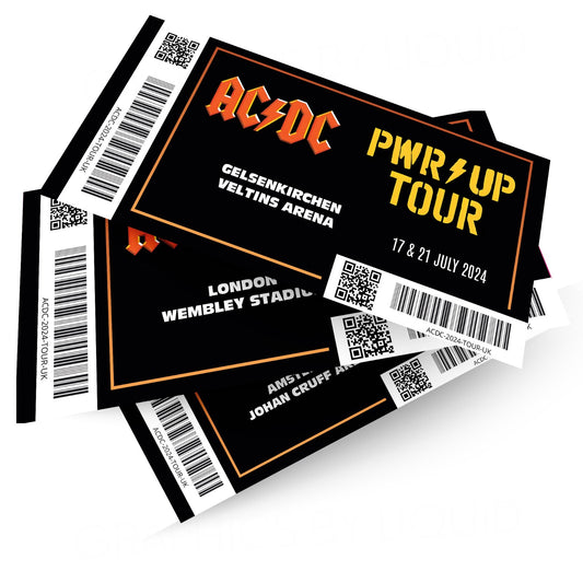 PWR UP TOUR TICKET 2024 SOUVENIR STUB REPLICA FOR AC/DC FANS