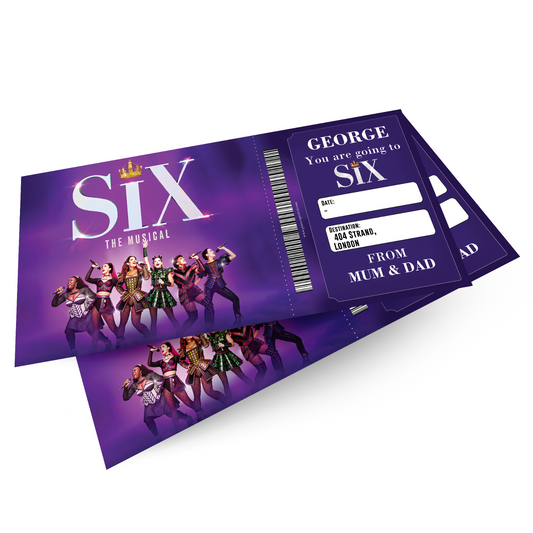 Six The Musical Ticket Theatre Gift Ticket Keepsake Personalised Reveal Gift