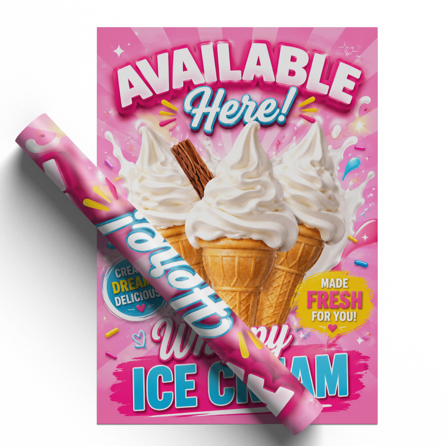 Ice Slush Sold Here Shop Restaurant Advertisement Display Poster Print A5-A3