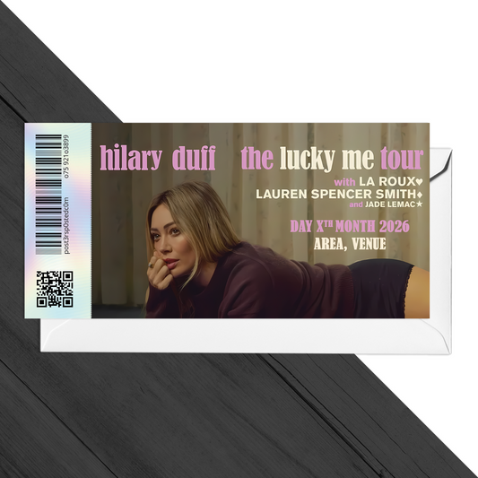 Hilary Duff Ticket The Lucky Me Tour 2026 Surprise Gift Reveal Replica Stub