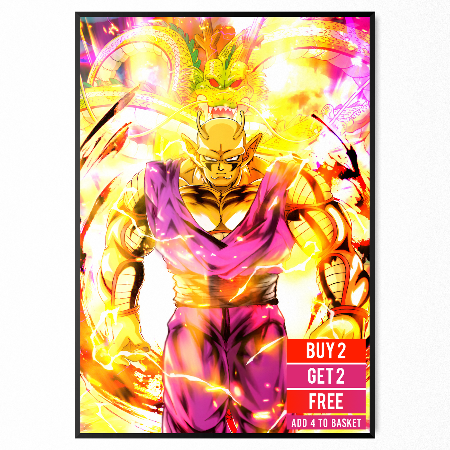 Dragon Ball z Poster Orange Piccolo Print Manga Japanese Art Power Awakening