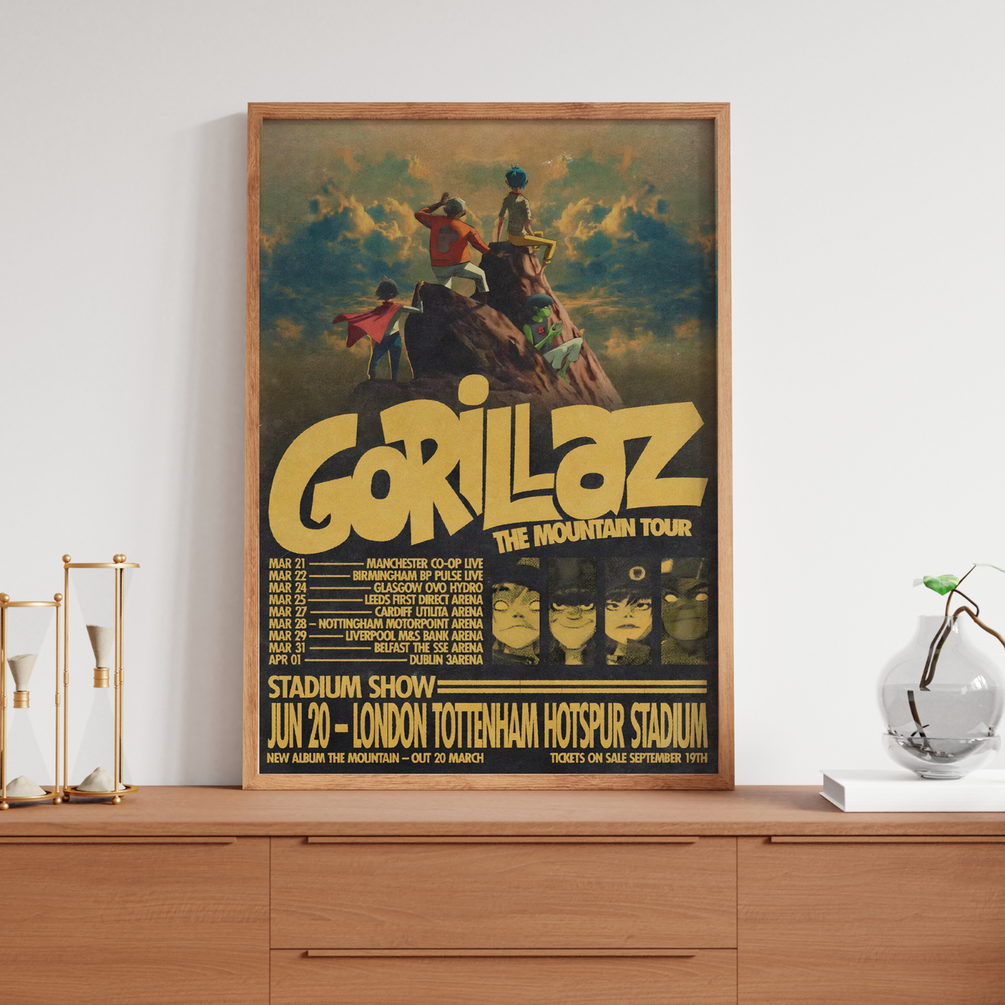 Gorillaz Tour Poster The Mountain Tour Poster London 2026 All Dates Print A5-A3