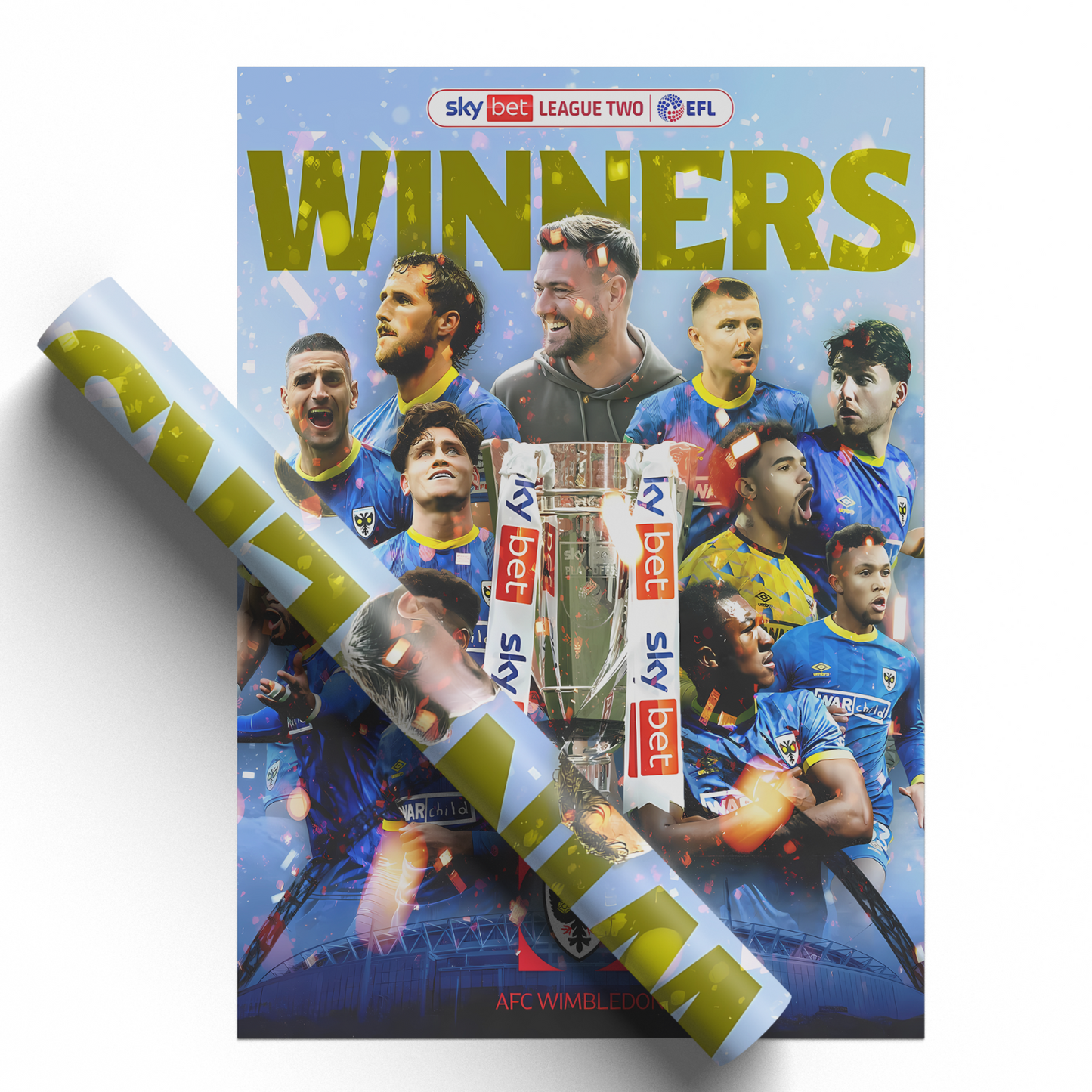AFC Wimbledon Poster 2025 League 2 Play Off Final Winners For AFC Wimbledon Fans