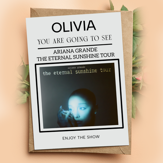 You're Going To See Ariana Grande 2026 UK Tour Personalised Birthday Gift Card