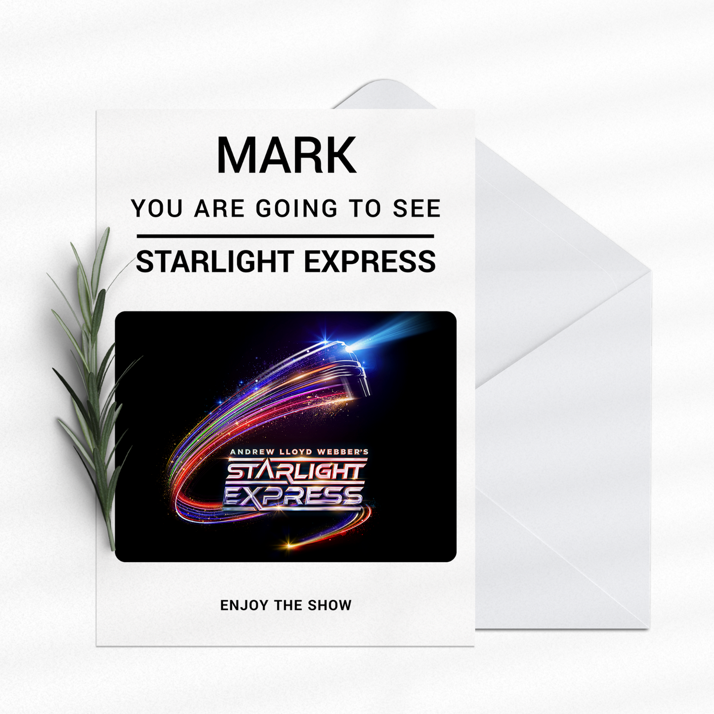 YOU'RE GOING TO SEE STARLIGHT EXPRESS! Card Personalised Gift Card